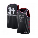 Women's Jordan Milwaukee Bucks #34 Giannis Antetokounmpo Swingman Black 2019 All-Star Game Basketball Jersey