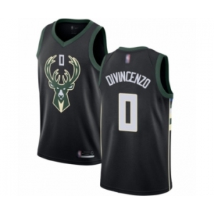 Women's Milwaukee Bucks #0 Donte DiVincenzo Swingman Black Basketball Jersey - Statement Edition