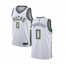 Women's Milwaukee Bucks #0 Donte DiVincenzo Swingman White Basketball Jersey - Association Edition