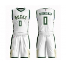 Women's Milwaukee Bucks #0 Donte DiVincenzo Swingman White Basketball Suit Jersey - Association Edition