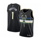 Women's Milwaukee Bucks #1 Oscar Robertson Swingman Black Finished Basketball Jersey - Statement Edition