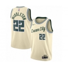 Women's Milwaukee Bucks #22 Khris Middleton Swingman Cream Basketball Jersey - 2019-20 City Edition