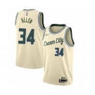 Women's Milwaukee Bucks #34 Ray Allen Swingman Cream Basketball Jersey - 2019-20 City Edition