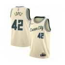 Women's Milwaukee Bucks #42 Robin Lopez Swingman Cream Basketball Jersey - 2019-20 City Edition