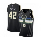 Women's Milwaukee Bucks #42 Vin Baker Swingman Black Finished Basketball Jersey - Statement Edition