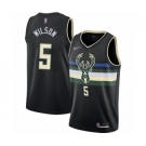 Women's Milwaukee Bucks #5 D. J. Wilson Swingman Black Finished Basketball Jersey - Statement Edition