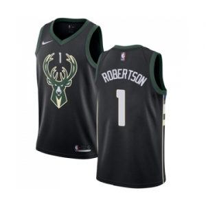 Women's Nike Milwaukee Bucks #1 Oscar Robertson Swingman Black Alternate NBA Jersey - Statement Edition