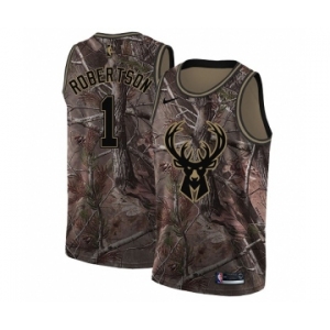 Women's Nike Milwaukee Bucks #1 Oscar Robertson Swingman Camo Realtree Collection NBA Jersey