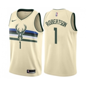 Women's Nike Milwaukee Bucks #1 Oscar Robertson Swingman Cream NBA Jersey - City Edition