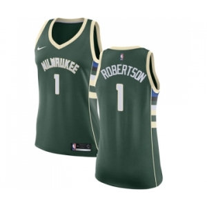 Women's Nike Milwaukee Bucks #1 Oscar Robertson Swingman Green Road NBA Jersey - Icon Edition