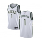 Women's Nike Milwaukee Bucks #1 Oscar Robertson Swingman White Home NBA Jersey - Association Edition