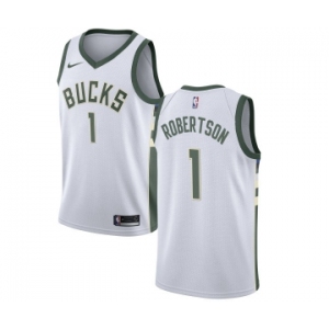 Women's Nike Milwaukee Bucks #1 Oscar Robertson Swingman White Home NBA Jersey - Association Edition