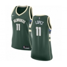 Women's Nike Milwaukee Bucks #11 Brook Lopez Swingman Green NBA Jersey - Icon Edition