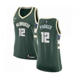 Women's Nike Milwaukee Bucks #12 Jabari Parker Swingman Green Road NBA Jersey - Icon Edition