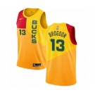 Women's Nike Milwaukee Bucks #13 Malcolm Brogdon Swingman Yellow NBA Jersey - City Edition