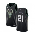 Women's Nike Milwaukee Bucks #21 Tony Snell Swingman Black Alternate NBA Jersey - Statement Edition