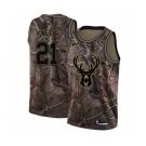 Women's Nike Milwaukee Bucks #21 Tony Snell Swingman Camo Realtree Collection NBA Jersey