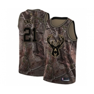 Women's Nike Milwaukee Bucks #21 Tony Snell Swingman Camo Realtree Collection NBA Jersey