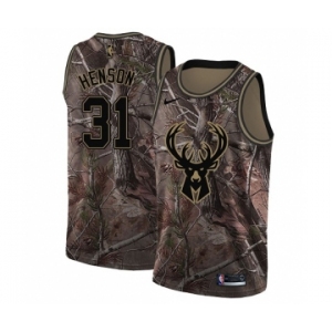 Women's Nike Milwaukee Bucks #31 John Henson Swingman Camo Realtree Collection NBA Jersey