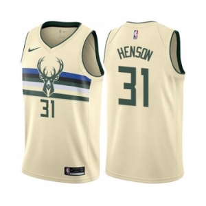 Women's Nike Milwaukee Bucks #31 John Henson Swingman Cream NBA Jersey - City Edition