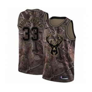 Women's Nike Milwaukee Bucks #33 Kareem Abdul-Jabbar Swingman Camo Realtree Collection NBA Jersey