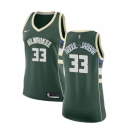 Women's Nike Milwaukee Bucks #33 Kareem Abdul-Jabbar Swingman Green Road NBA Jersey - Icon Edition