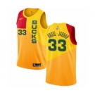 Women's Nike Milwaukee Bucks #33 Kareem Abdul-Jabbar Swingman Yellow NBA Jersey - City Edition