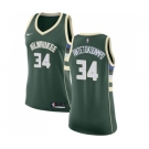 Women's Nike Milwaukee Bucks #34 Giannis Antetokounmpo Swingman Green Road NBA Jersey - Icon Edition