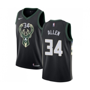 Women's Nike Milwaukee Bucks #34 Ray Allen Swingman Black Alternate NBA Jersey - Statement Edition