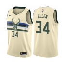 Women's Nike Milwaukee Bucks #34 Ray Allen Swingman Cream NBA Jersey - City Edition