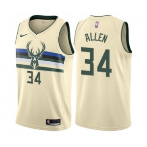Women's Nike Milwaukee Bucks #34 Ray Allen Swingman Cream NBA Jersey - City Edition