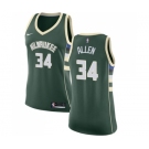 Women's Nike Milwaukee Bucks #34 Ray Allen Swingman Green Road NBA Jersey - Icon Edition