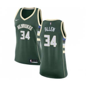 Women's Nike Milwaukee Bucks #34 Ray Allen Swingman Green Road NBA Jersey - Icon Edition