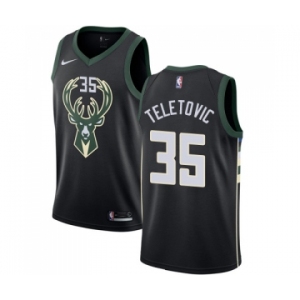 Women's Nike Milwaukee Bucks #35 Mirza Teletovic Swingman Black Alternate NBA Jersey - Statement Edition
