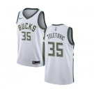 Women's Nike Milwaukee Bucks #35 Mirza Teletovic Swingman White Home NBA Jersey - Association Edition