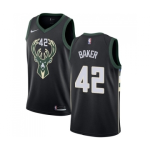 Women's Nike Milwaukee Bucks #42 Vin Baker Swingman Black Alternate NBA Jersey - Statement Edition