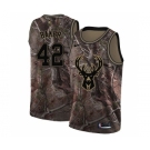 Women's Nike Milwaukee Bucks #42 Vin Baker Swingman Camo Realtree Collection NBA Jersey