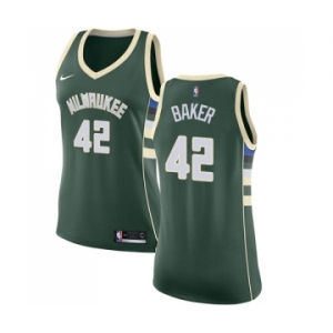 Women's Nike Milwaukee Bucks #42 Vin Baker Swingman Green Road NBA Jersey - Icon Edition