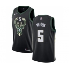 Women's Nike Milwaukee Bucks #5 D. J. Wilson Swingman Black Alternate NBA Jersey - Statement Edition