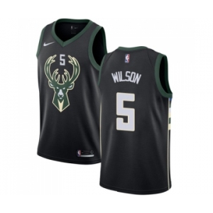 Women's Nike Milwaukee Bucks #5 D. J. Wilson Swingman Black Alternate NBA Jersey - Statement Edition