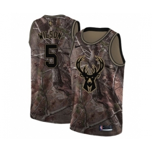 Women's Nike Milwaukee Bucks #5 D. J. Wilson Swingman Camo Realtree Collection NBA Jersey