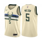 Women's Nike Milwaukee Bucks #5 D. J. Wilson Swingman Cream NBA Jersey - City Edition