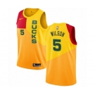 Women's Nike Milwaukee Bucks #5 D. J. Wilson Swingman Yellow NBA Jersey - City Edition