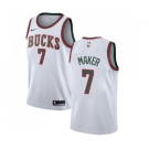 Women's Nike Milwaukee Bucks #7 Thon Maker Swingman White Fashion Hardwood Classics NBA Jersey