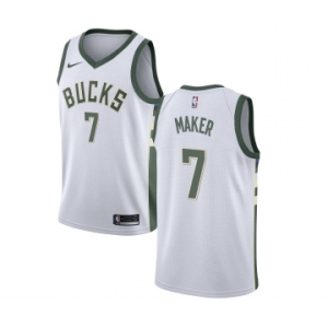 Women's Nike Milwaukee Bucks #7 Thon Maker Swingman White Home NBA Jersey - Association Edition