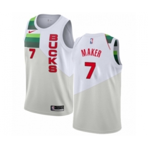 Women's Nike Milwaukee Bucks #7 Thon Maker White Swingman Jersey - Earned Edition