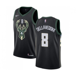 Women's Nike Milwaukee Bucks #8 Matthew Dellavedova Swingman Black Alternate NBA Jersey - Statement Edition