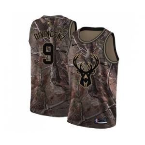 Women's Nike Milwaukee Bucks #9 Donte DiVincenzo Swingman Camo Realtree Collection NBA Jersey