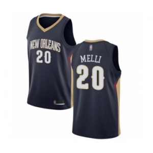 Women's New Orleans Pelicans #20 Nicolo Melli Swingman Navy Blue Basketball Jersey - Icon Edition