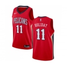 Women's Nike New Orleans Pelicans #11 Jrue Holiday Authentic Red Alternate NBA Jersey Statement Edition